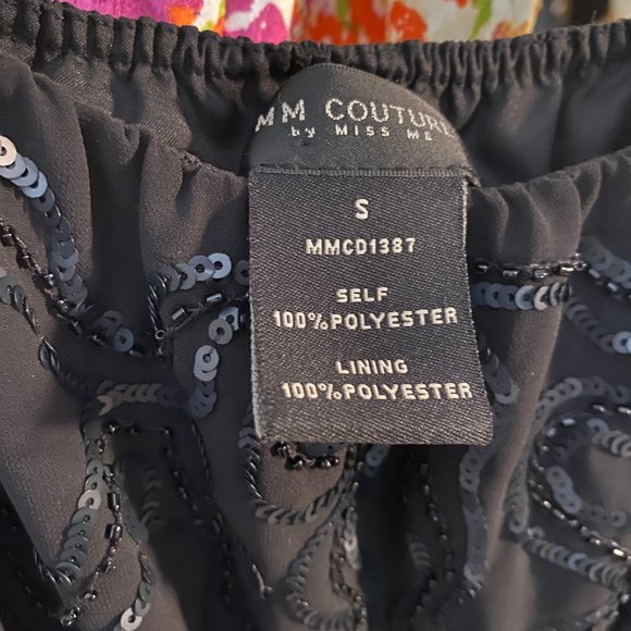 MM Couture by Miss Me Little Black Sequin and Beaded Dress Size Small - Picture 8 of 10